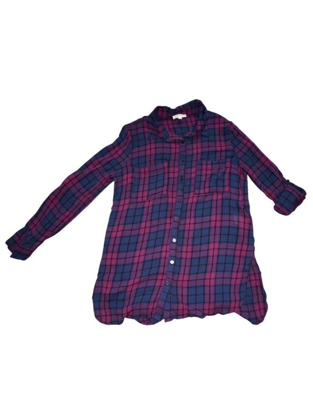 Halo Womens Roll Tab Light Weight Plaid Shirt-Small-GUC
